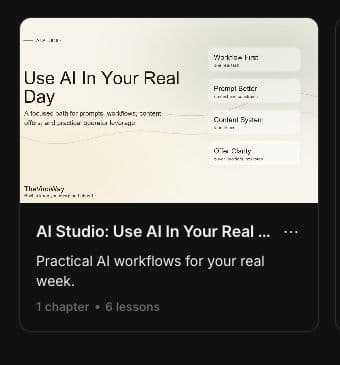 The real six-lesson AI Studio course inside the member area