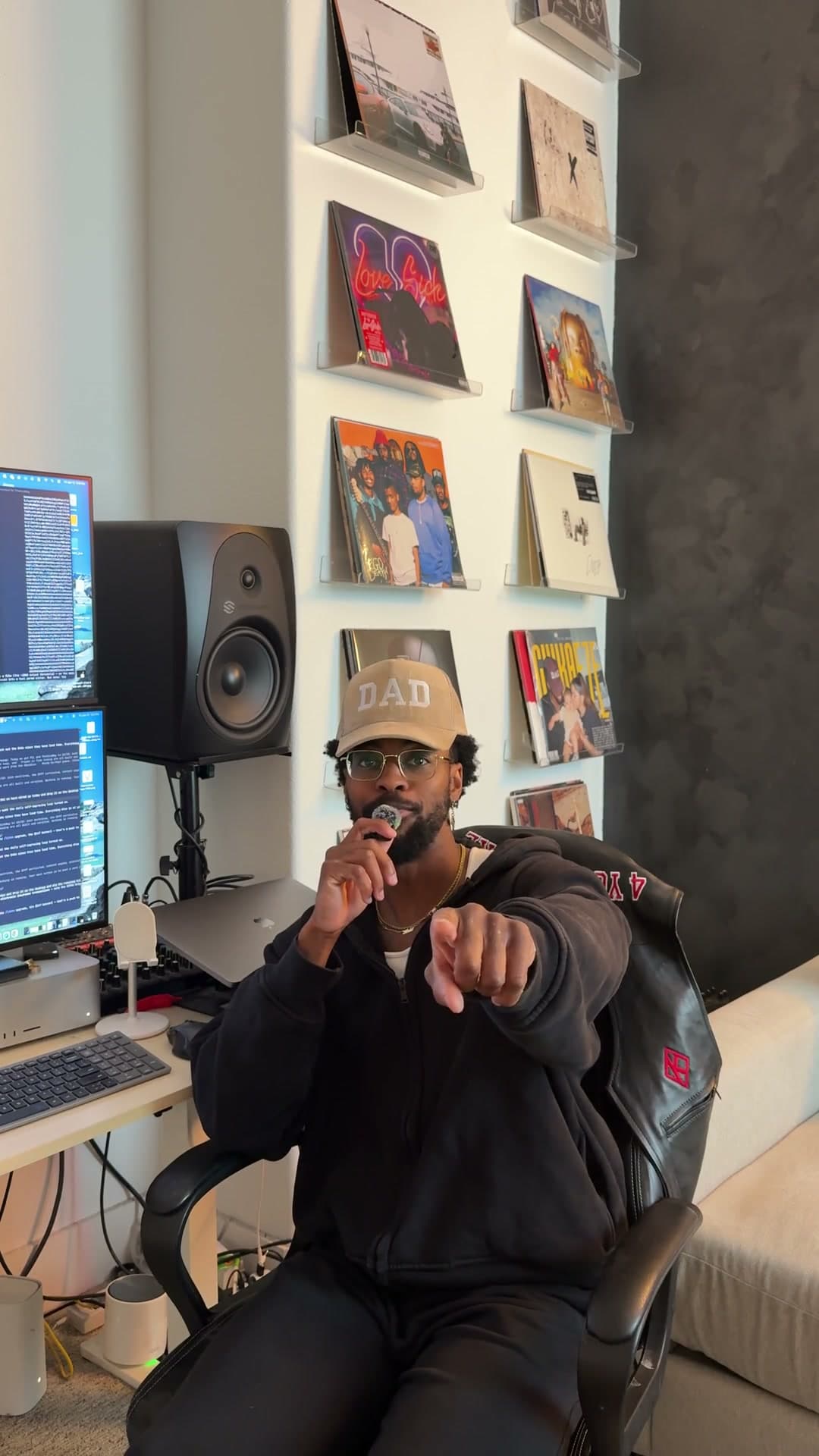 Vino working in his studio